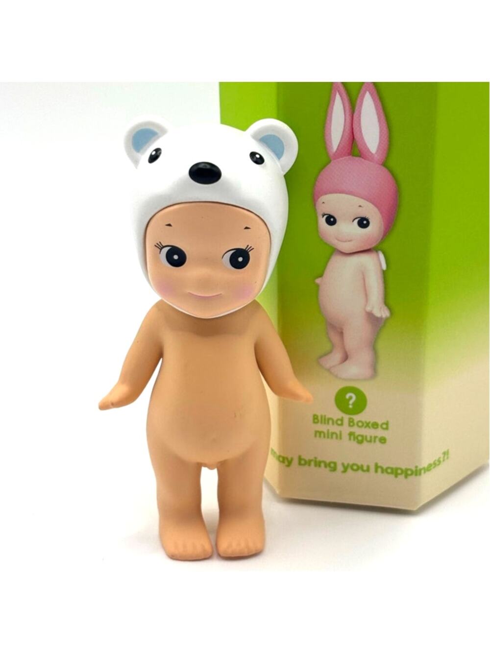New Kawaii Cupid Angel Mini Figure in White Bear Costume, Cute Toy, Gift